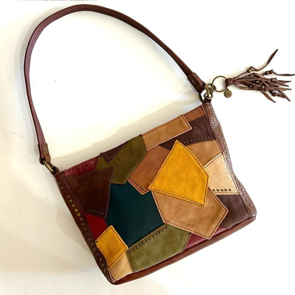 Like New The Sak Patchwork Leather Shoulder Bag. Backside is solid brown.